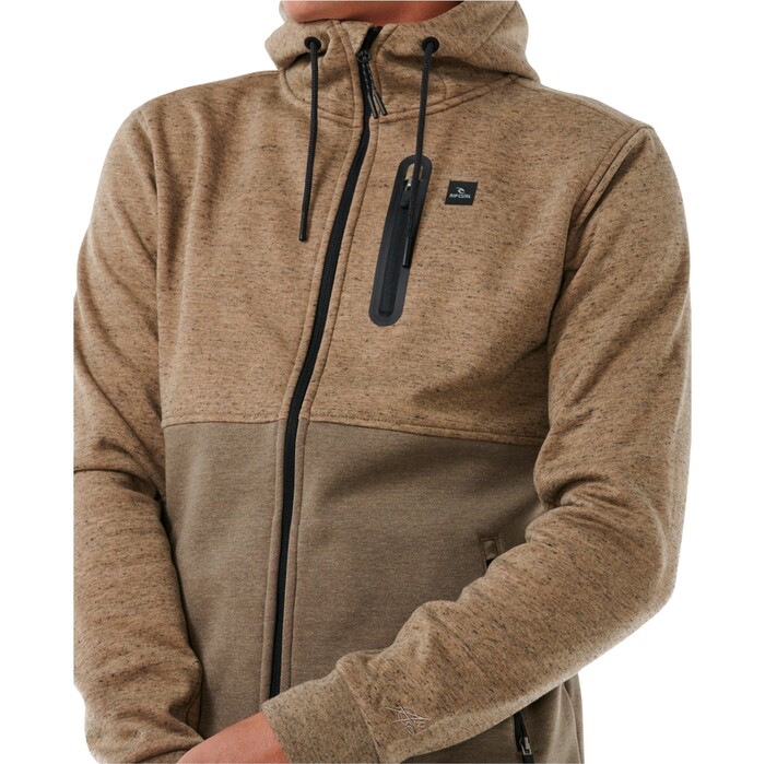 2024 Rip Curl Mens Anti Series Departed Zip Fleece CFEDB9 - Sand Dune